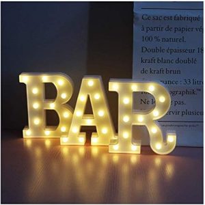 Vimlits BAR – Illuminated Marquee Bar Sign – Lighted LED Marquee Word Sign – Pre-Lit Pub Bar Sign Light Battery Operated