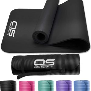 Yoga Mat Exercise NBR Fitness foam mat Extra Thick Non-Slip Large Padded High Density ideal for HiiT Pilates gymnastics mats Fitness & Workout with Free Carry Strap