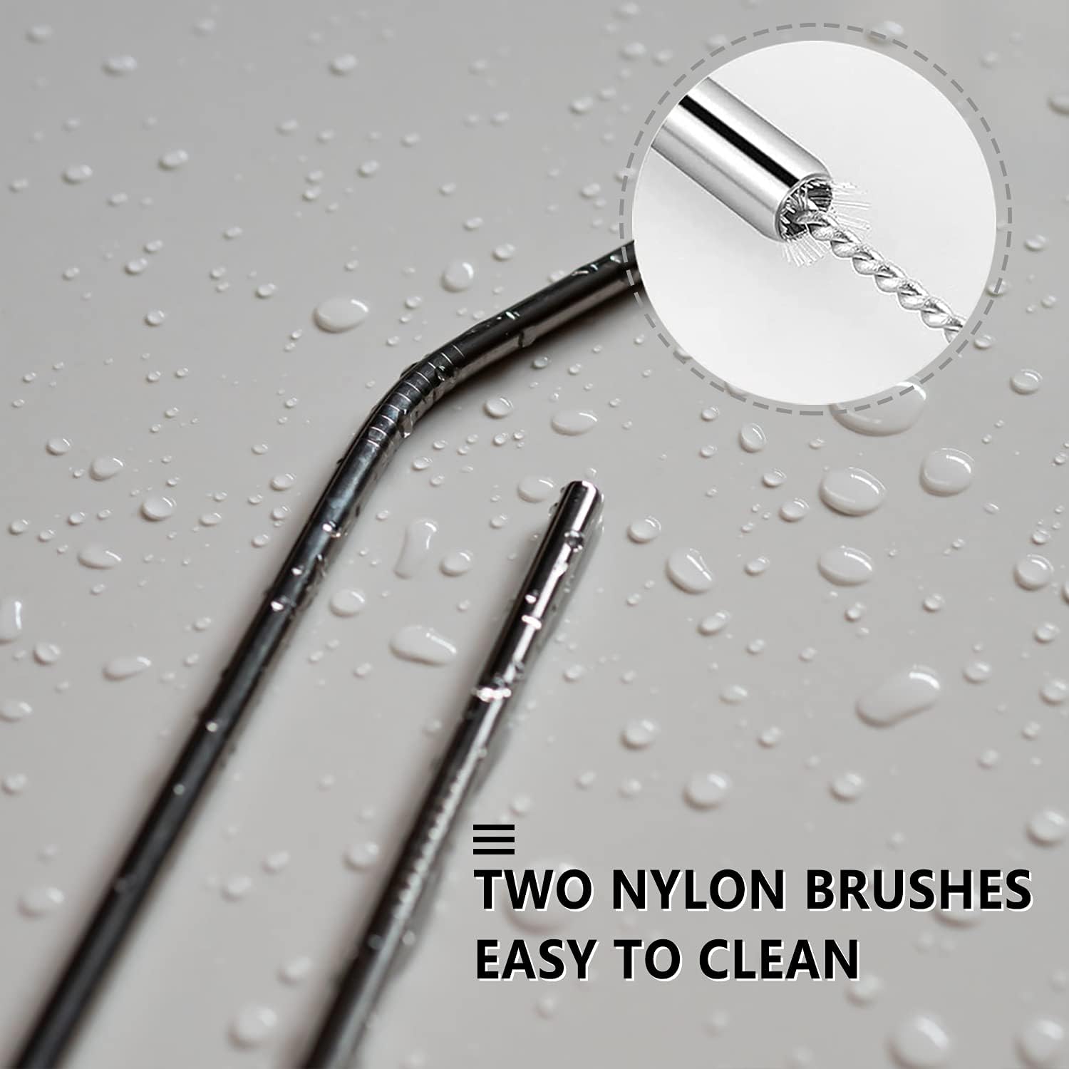 12 Pcs Stainless Steel Straws, Reusable Metal Drinking Straws with 2 Cleaning Brush for Smoothie, Milkshake, Cocktail and Hot Drinks - Image 5