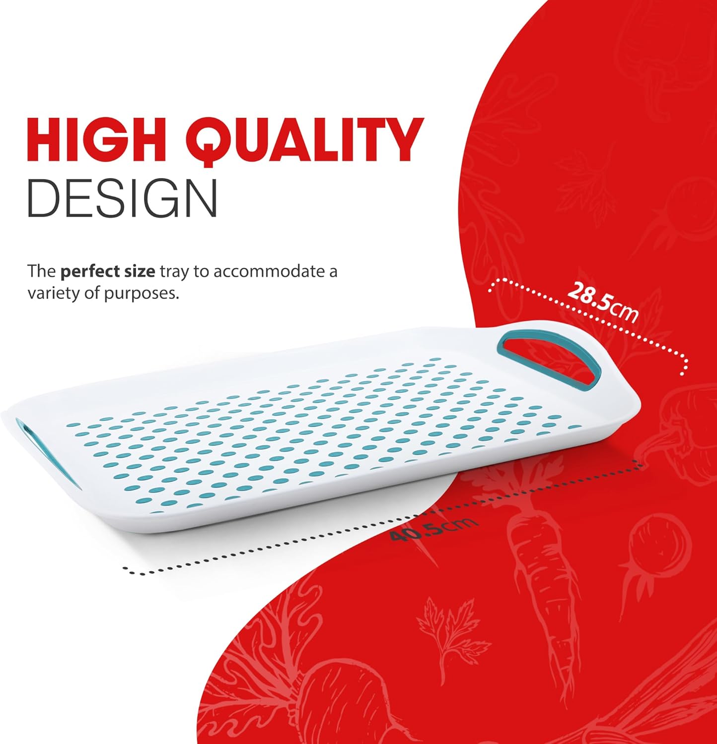 Essen 2-Pack Serving Tray Set – Non-Slip Lap Boards with Grip Handles, Ideal for Food Prep, Tea, Breakfast in Bed – Plastic Tray for Stable Dining – Dishwasher Safe (Black/Black) - Image 6