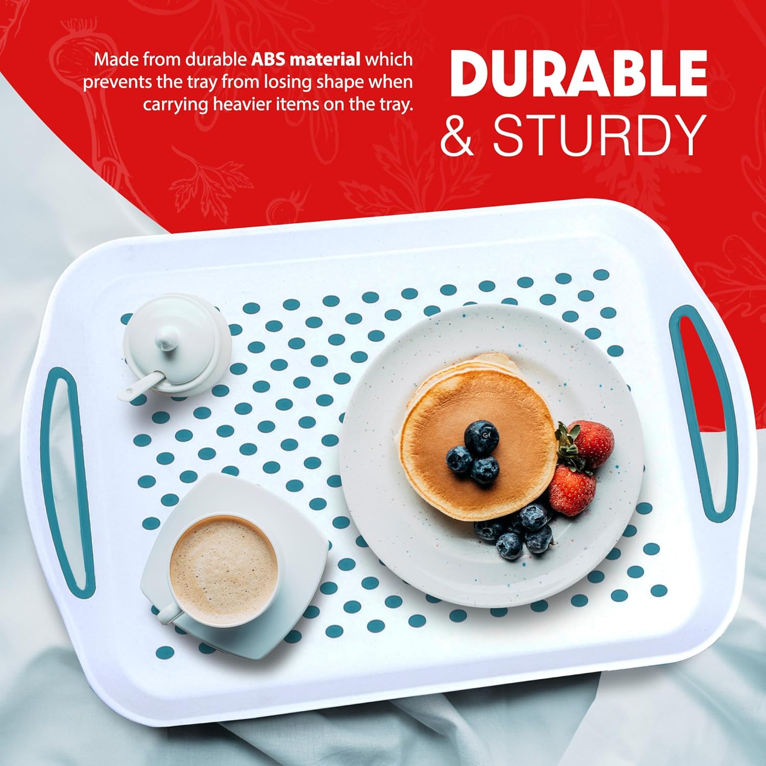 Essen 2-Pack Serving Tray Set – Non-Slip Lap Boards with Grip Handles, Ideal for Food Prep, Tea, Breakfast in Bed – Plastic Tray for Stable Dining – Dishwasher Safe (Black/Black) - Image 5