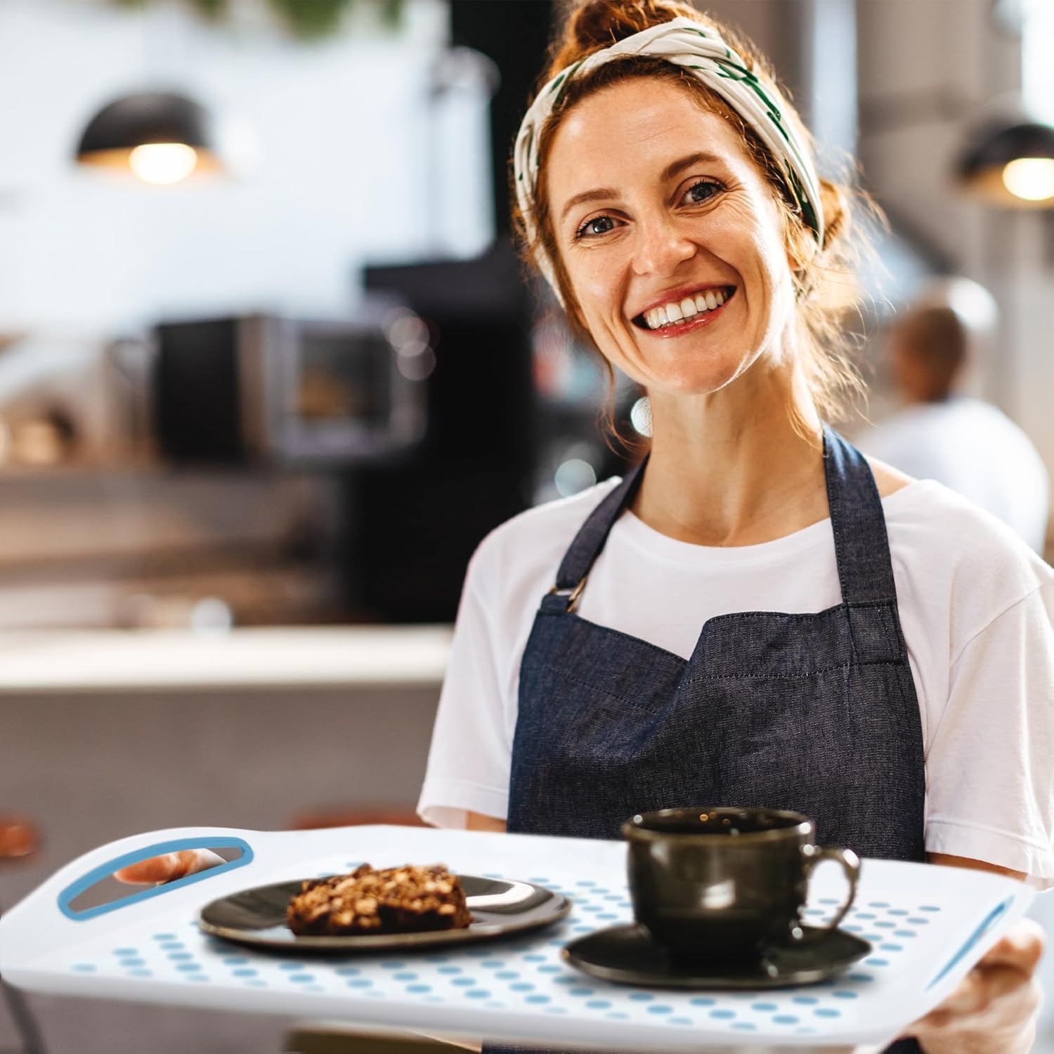 Essen 2-Pack Serving Tray Set – Non-Slip Lap Boards with Grip Handles, Ideal for Food Prep, Tea, Breakfast in Bed – Plastic Tray for Stable Dining – Dishwasher Safe (Black/Black) - Image 4