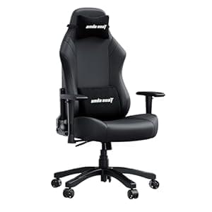 Anda Seat Luna Large Gaming Chair for Adults – Ergonomic Reclining Video Game Chairs, PVC Leather Computer Home Office Chair, Heavy Duty Neck & Back Lumbar Support – Black Folding Recliner Seat
