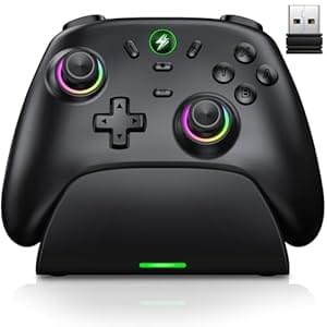 HELLCOOL Wireless Switch Pro Controller with Hall Effect Joystick, 6-Axis Motion, Dual Vibration, Turbo, RGB, Wake Up，Charging Station – Compatible with Switch/Lite/OLED, Android/IOS/Windows